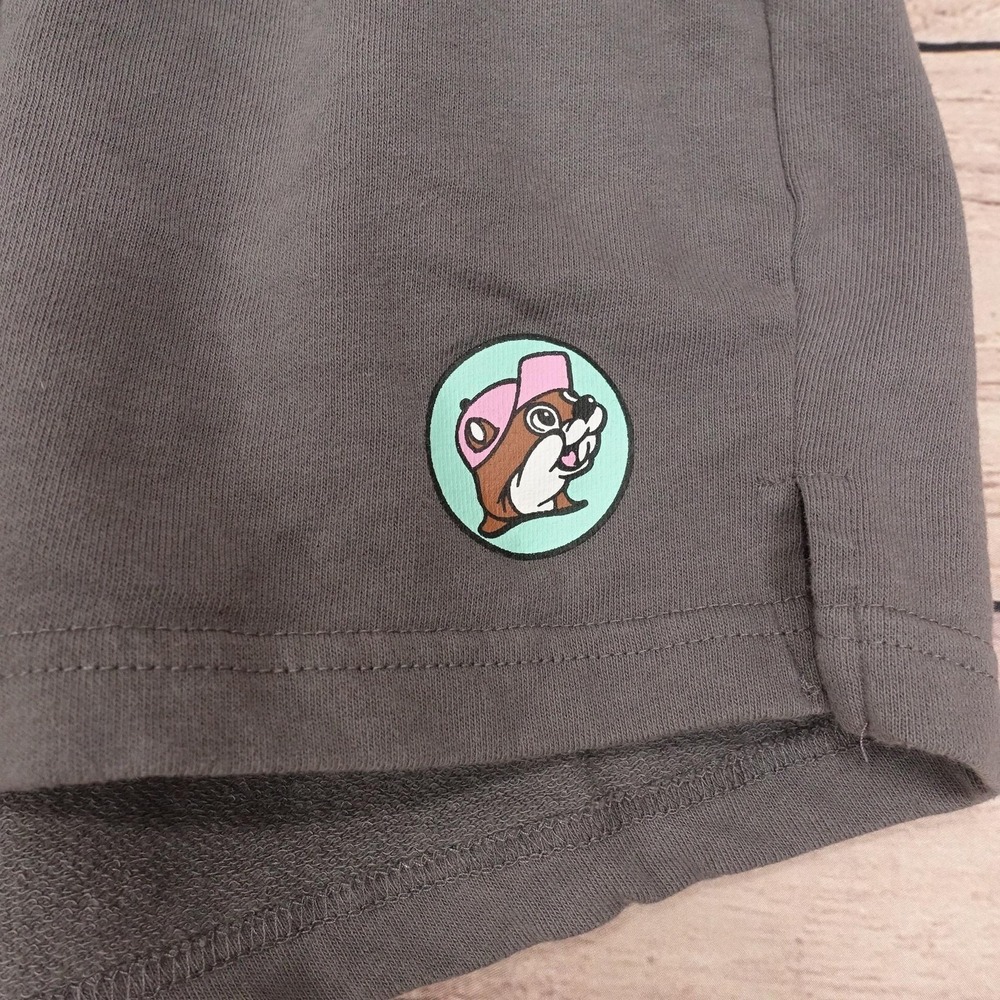 Buc-ee's Sweat Shorts Womens Size L Gray French Terry Logo Lounge Casual - Picture 3 of 8